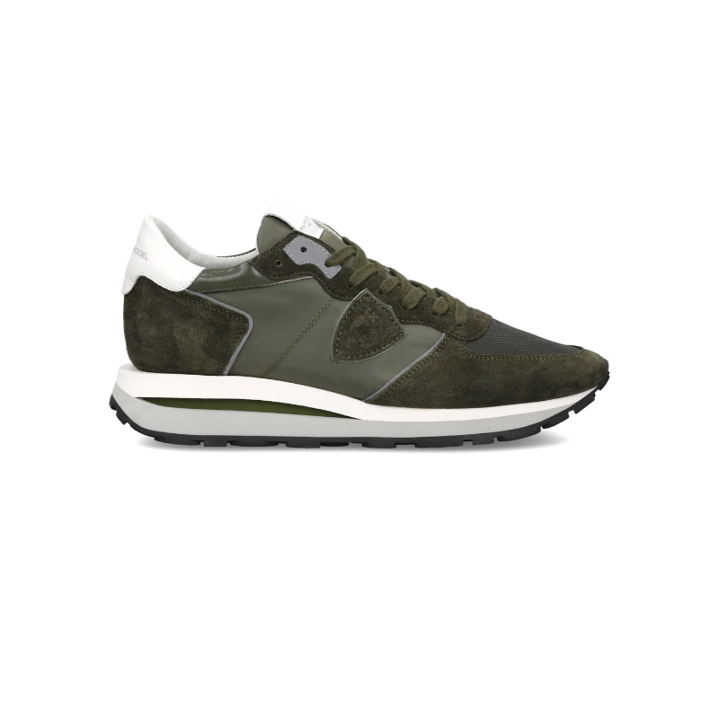 Baskets Tropez Haute Homme, Vert Militaire et Blanc