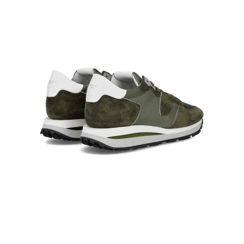 Baskets Tropez Haute Homme, Vert Militaire et Blanc