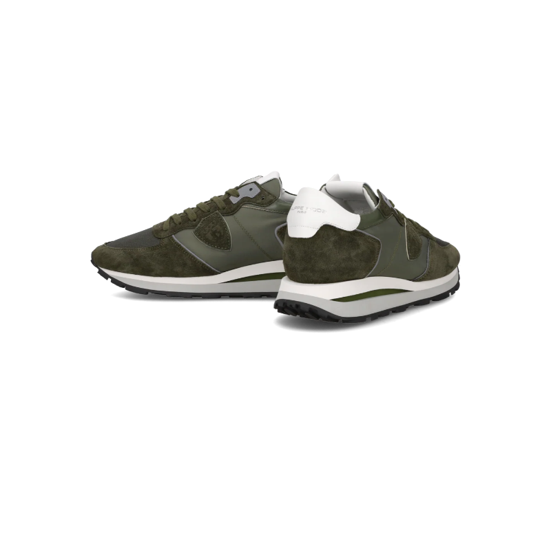 Baskets Tropez Haute Homme, Vert Militaire et Blanc
