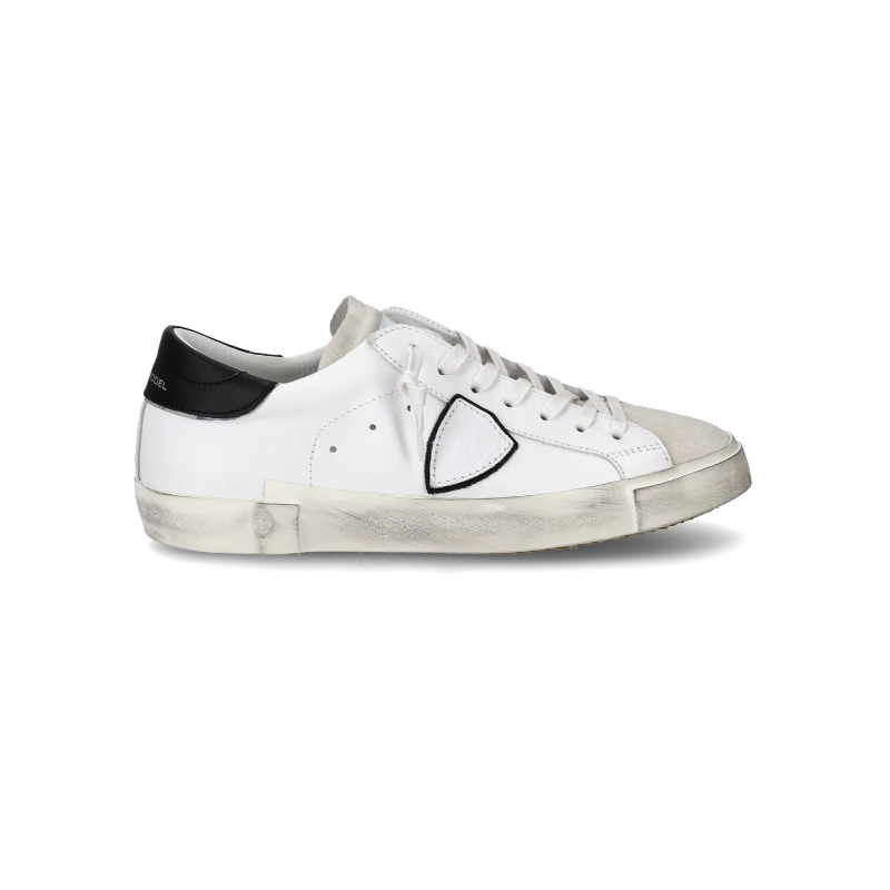 Basket basse Prsx homme - blanc et noir