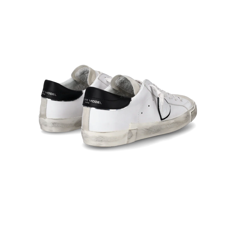 Basket basse Prsx homme - blanc et noir