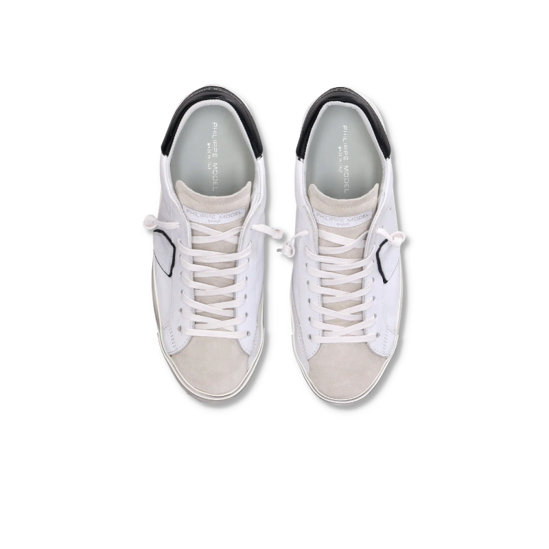 Basket basse Prsx homme - blanc et noir