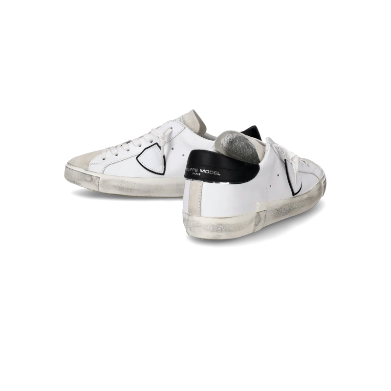 Basket basse Prsx homme - blanc et noir