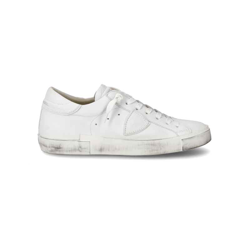 Basket basse Prsx homme en cuir, Blanc