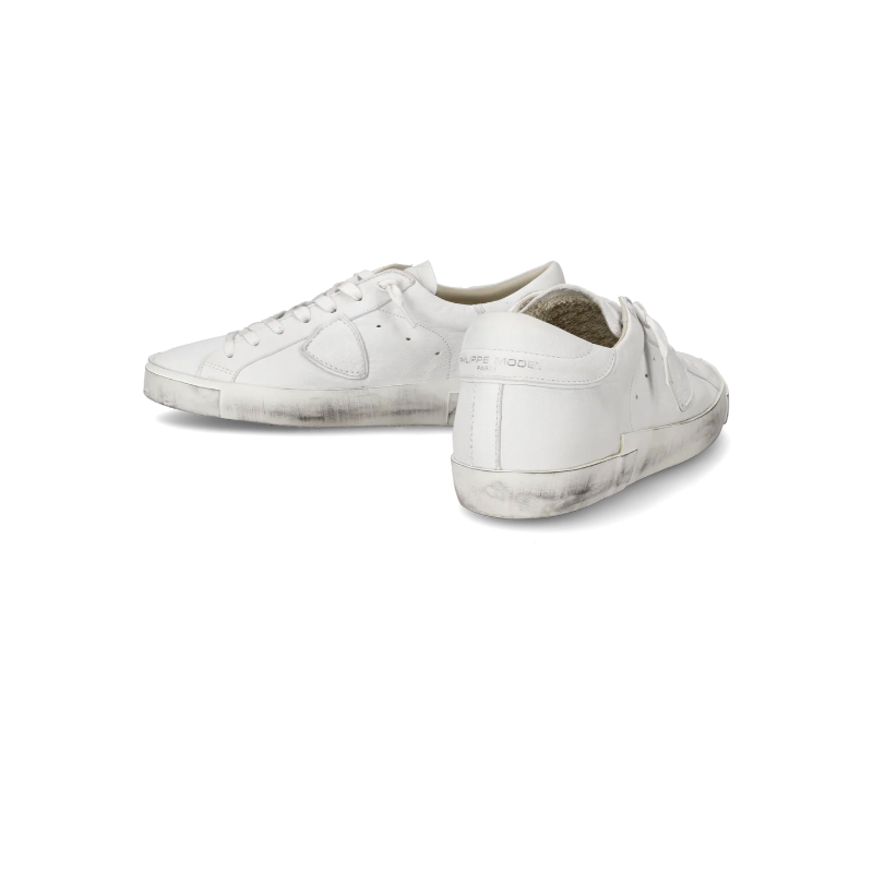 Basket basse Prsx homme en cuir, Blanc