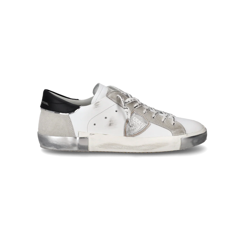 Basket basse Prsx homme - blanc et argent