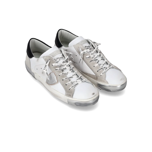 Basket basse Prsx homme - blanc et argent