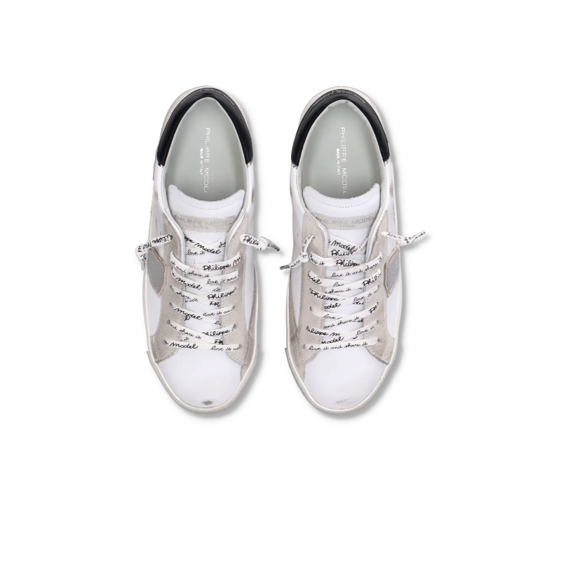 Basket basse Prsx homme - blanc et argent
