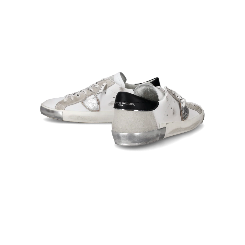 Basket basse Prsx homme - blanc et argent