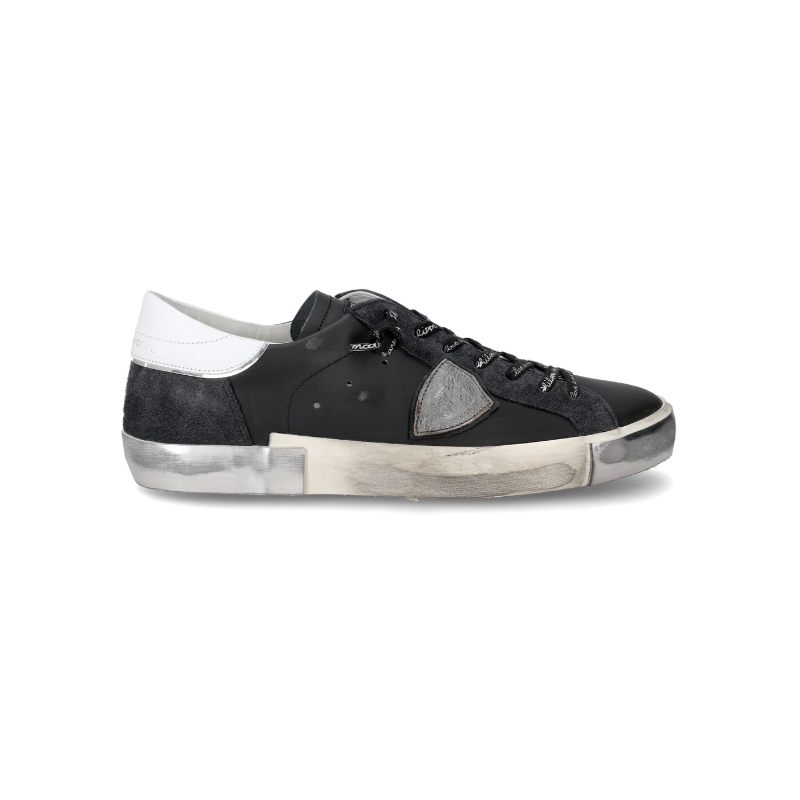 Basket basse Prsx homme - noir et argent