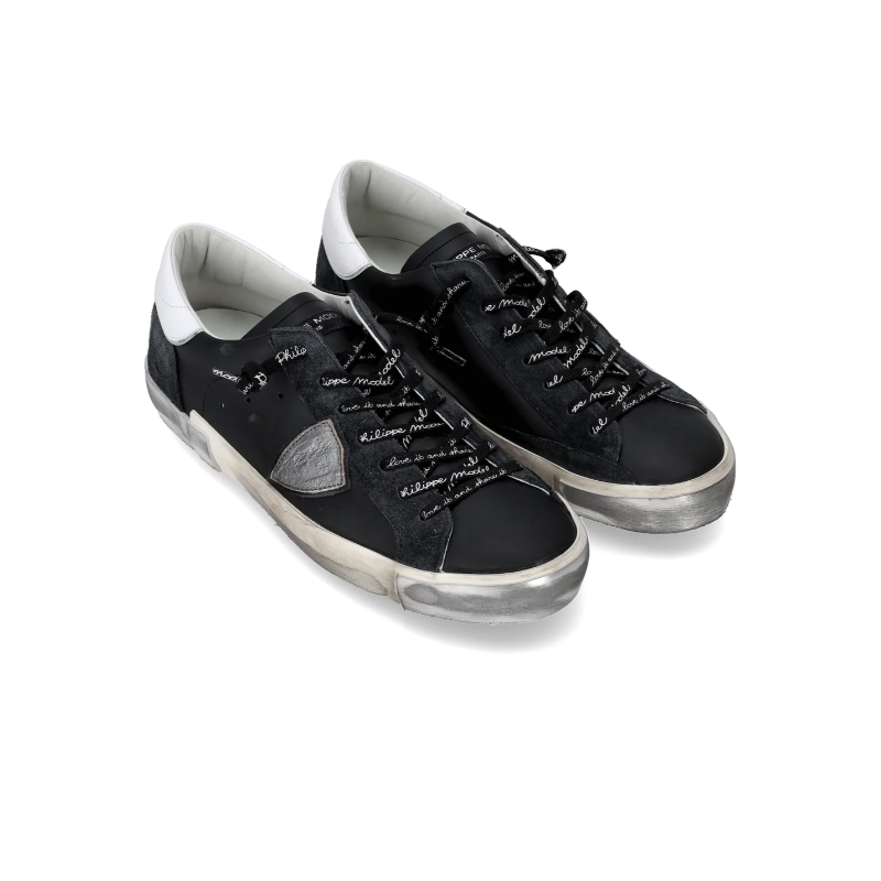 Basket basse Prsx homme - noir et argent