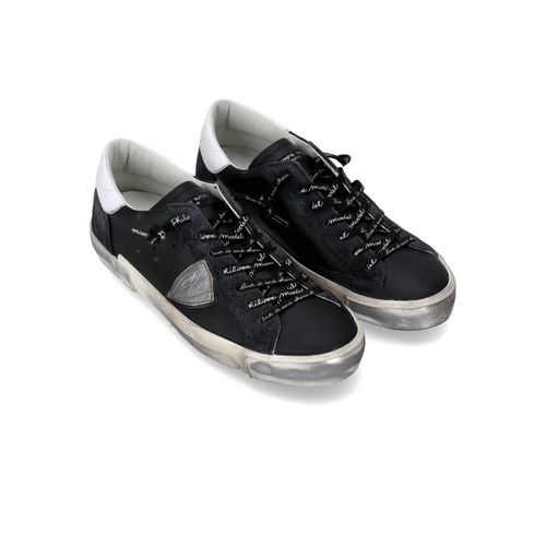 Basket basse Prsx homme - noir et argent