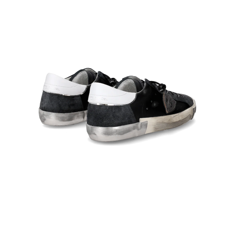 Basket basse Prsx homme - noir et argent