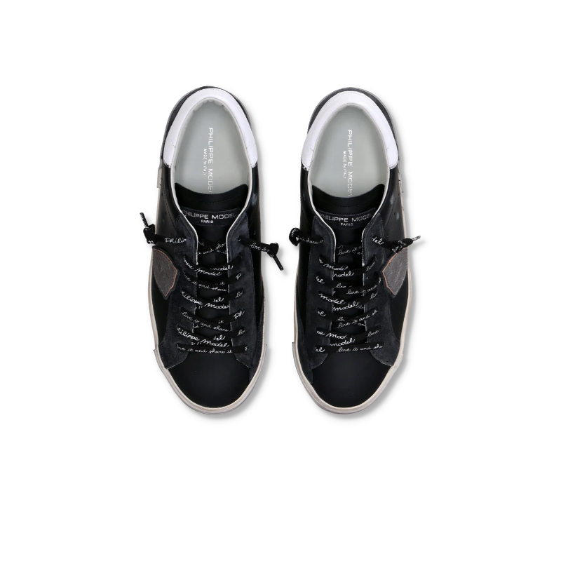 Basket basse Prsx homme - noir et argent