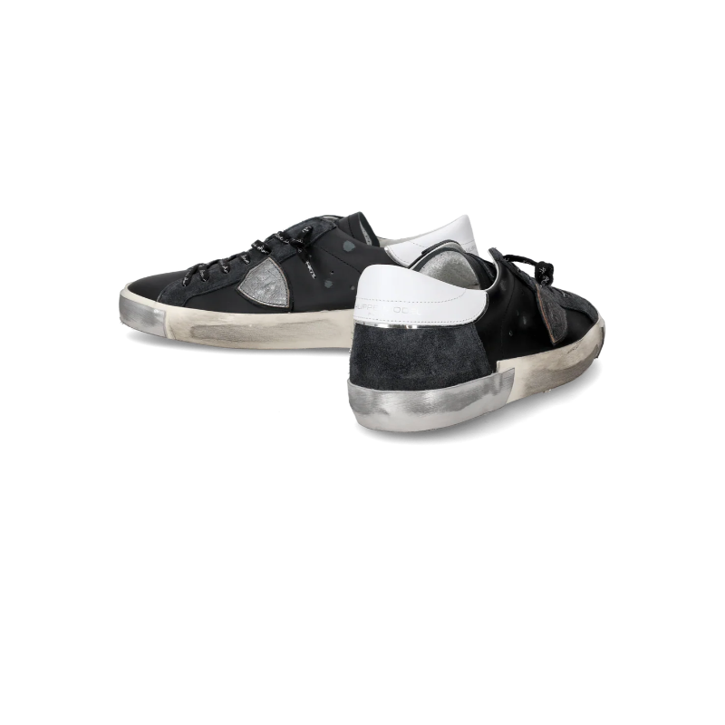 Basket basse Prsx homme - noir et argent