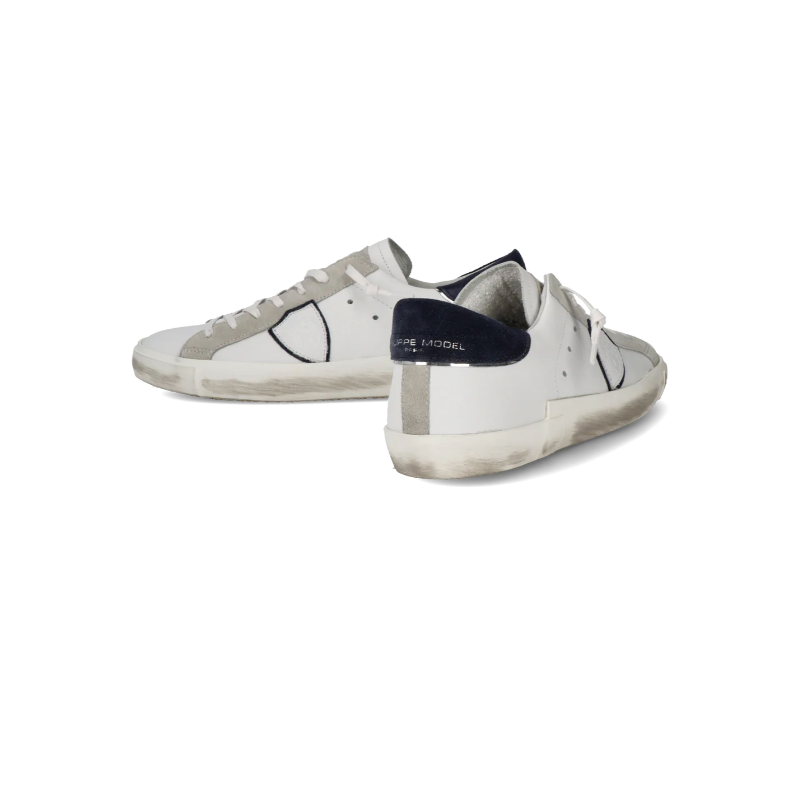 Basket basse Prsx homme - blanc et bleu