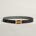 Ceinture Hermes, H Guillochée Doré Jaune