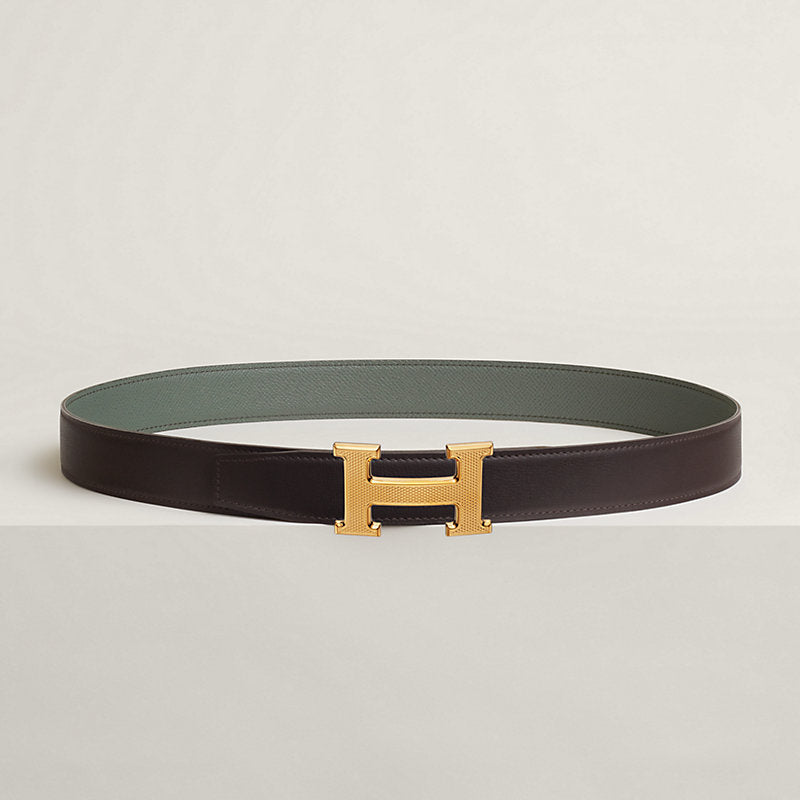 Ceinture Hermes, H Guillochée Doré Jaune