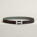 Ceinture Hermes, H Guillochée Argenté