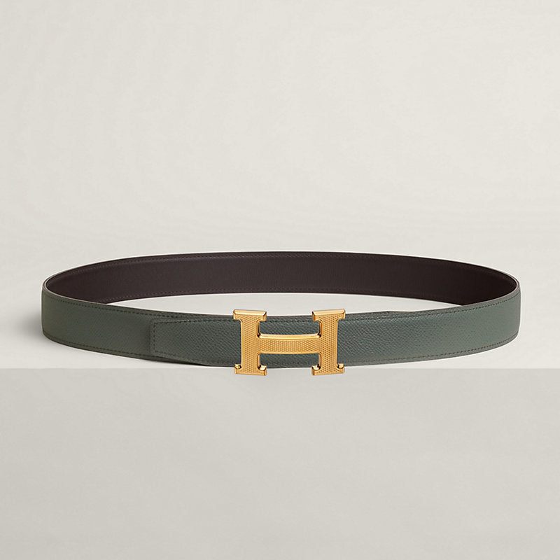 Ceinture Hermes, H Guillochée Doré Jaune