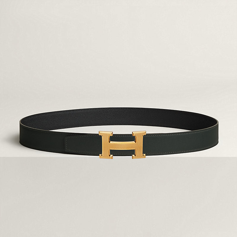 Ceinture Hermes, H Guillochée Doré Jaune