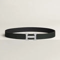 Ceinture Hermes, H Guillochée Argenté