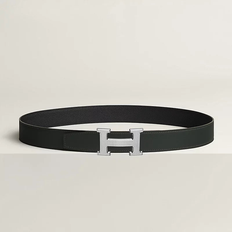 Ceinture Hermes, H Guillochée Argenté