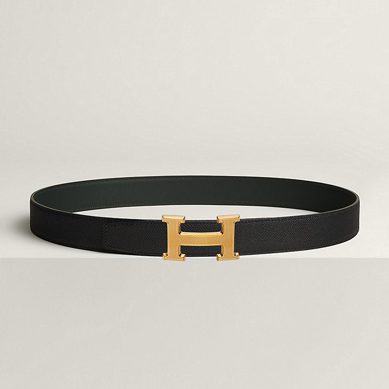 Ceinture Hermes, H Guillochée Doré Jaune