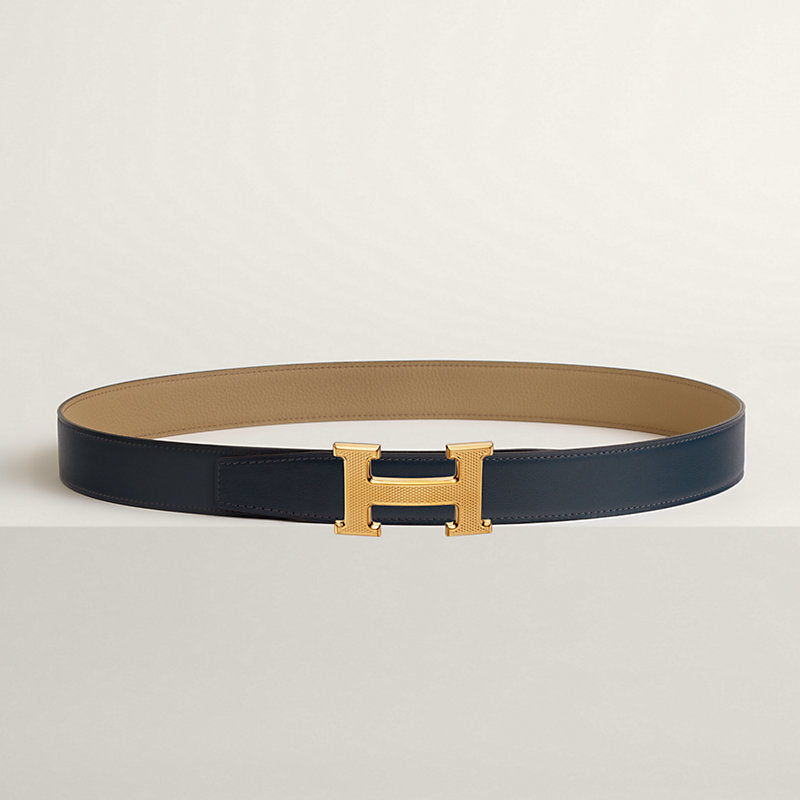Ceinture Hermes, H Guillochée Doré Jaune
