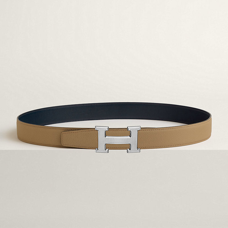 Ceinture Hermes, H Guillochée Argenté