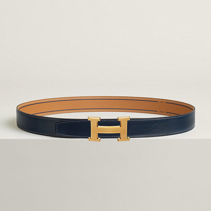 Ceinture Hermes, H Guillochée Doré Jaune