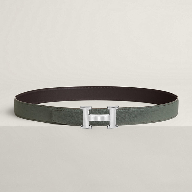 Ceinture Hermes, H Strié Argenté