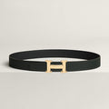 Ceinture Hermes, H Strié Doré Jaune